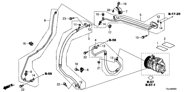 2013 Honda Accord A/C Hoses - Pipes Diagram