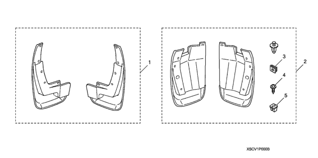 2008 Honda Element Splash Guard Diagram