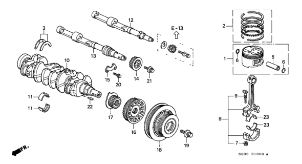 2000 Honda Prelude Crankshaft - Piston Diagram