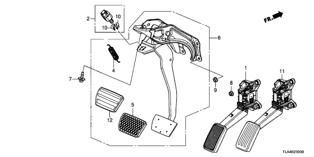 2017 Honda CR-V Pedal Assy., Brake Diagram for 46600-TLA-A51