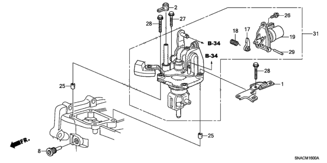 2011 Honda Civic Spring, First-Second Select Diagram for 24464-PPP-000