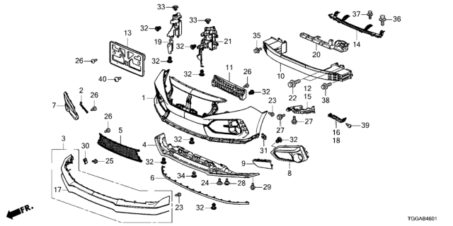 Front Bumper    Honda Civic 5 Door TYPE R TOURING KA 6MT