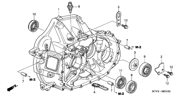 2006 Honda Element MT Clutch Case Diagram