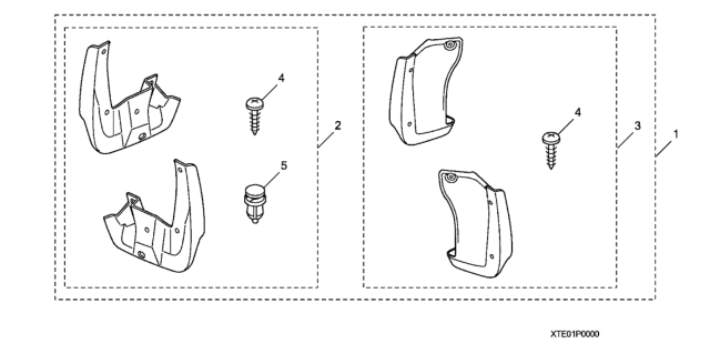 2010 Honda Accord 2 Door EXL-V6 KA 6MT Splash Guard Diagram