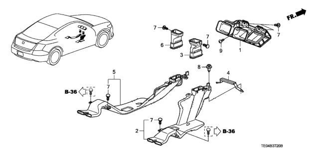 2011 Honda Accord 2 Door EXL-V6 KA 6MT Duct Diagram