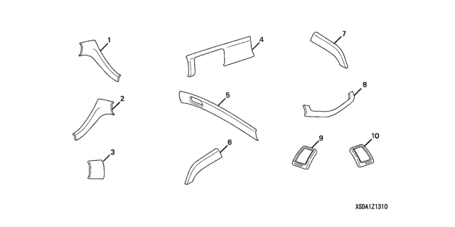 2007 Honda Accord Interior Trim Kit (Metal Look) Diagram