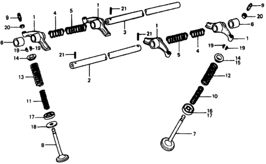 1979 Honda Civic Valve - Rocker Arm Diagram