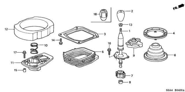 2006 Honda S2000 Housing Set, Change Lever Diagram for 54205-S2A-003