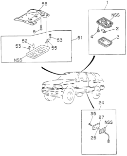 1994 Honda Passport 4 Door DX (4X2 4 CYLINDER) KA 5MT Interior Light Diagram