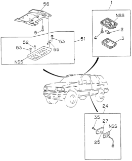 1996 Honda Passport Bracket, Lamp Diagram for 8-94481-848-3