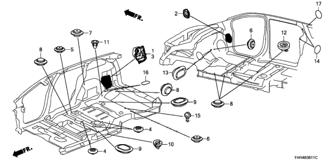 2018 Honda Odyssey Grommet (Side) Diagram