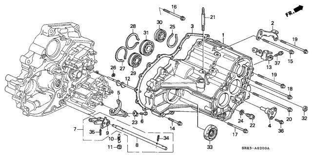 1993 Honda Civic Bolt, Flange (8X162) Diagram for 90016-P24-J00