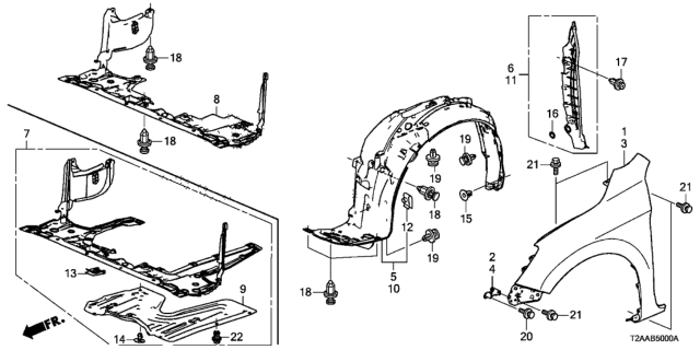 2017 Honda Accord Front Fenders Diagram