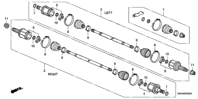 2009 Honda CR-V Rear Driveshaft Diagram 1