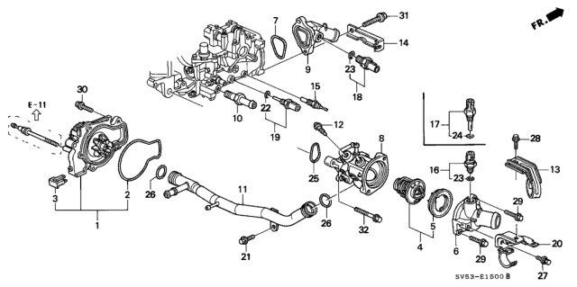 1996 Honda Accord Water Pump - Sensor Diagram