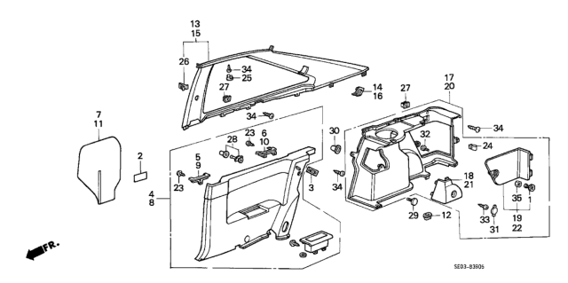 1987 Honda Accord Cap, Lining *B46L* (LOFTY BLUE) Diagram for 90608-SA5-010YF