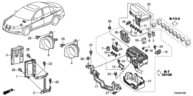 2012 Honda Accord Ecu Diagram for 37820-R40-A34