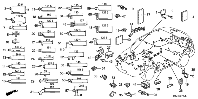 2007 Honda Pilot Band, Wire Harness (Gray) Diagram for 91548-SH2-003