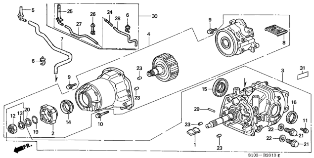 2001 Honda CR-V Rear Differential Diagram