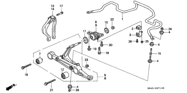 1994 Honda Civic Front Lower Arm Diagram