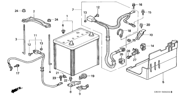 1997 Honda Odyssey Battery (80D26L-Mf) (Furukawa) Diagram for 31500-SS0-A83