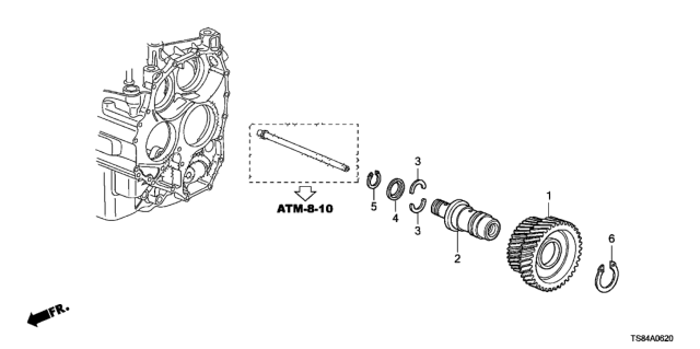 2012 Honda Civic 2 Door EX-L KA 5AT AT Idle Shaft (5AT) Diagram