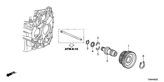 2013 Honda Civic AT Idle Shaft (5AT) Diagram