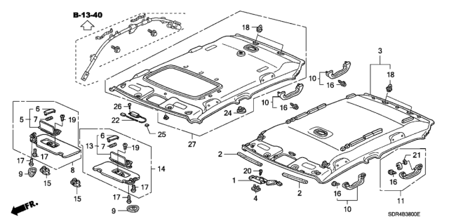 2006 Honda Accord Hybrid Hanger, Coat *NH220L* (CLEAR GRAY) Diagram for 83244-SDA-A10ZA