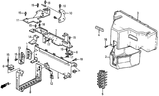 1985 Honda Prelude Bracket, Auxiliary Diagram for 36036-PC7-661