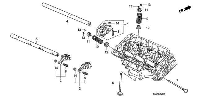 2008 Honda Accord Valve - Rocker Arm (Rear) (V6) Diagram