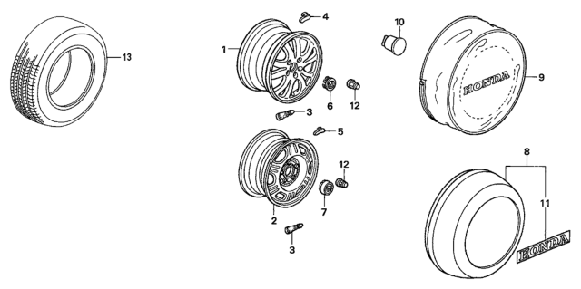 2006 Honda CR-V Cover, Spare Tire Diagram for 75590-S9A-902