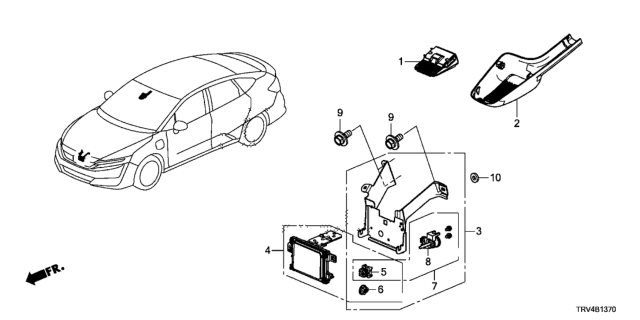 2018 Honda Clarity Electric 4 Door TRNG (CLARITY ELC) KA 1AT Radar Diagram