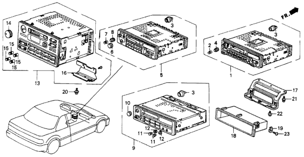1990 Honda Accord 2 Door EX KA 5MT Radio Diagram