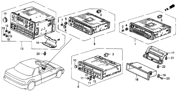 1991 Honda Accord Tuner Assy., Auto Radio (AM/FM/Cas) (Alpine) Diagram for 39100-SM2-A21