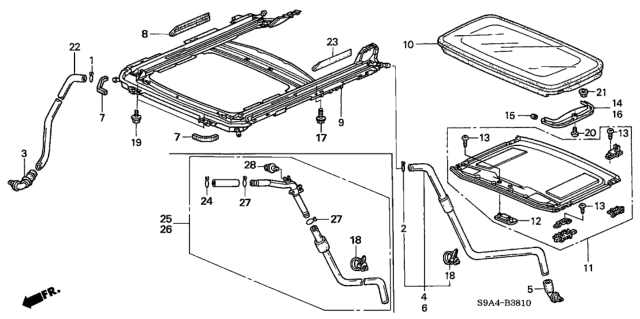 2005 Honda CR-V Seal B, L. Frame Diagram for 70087-S9A-J01