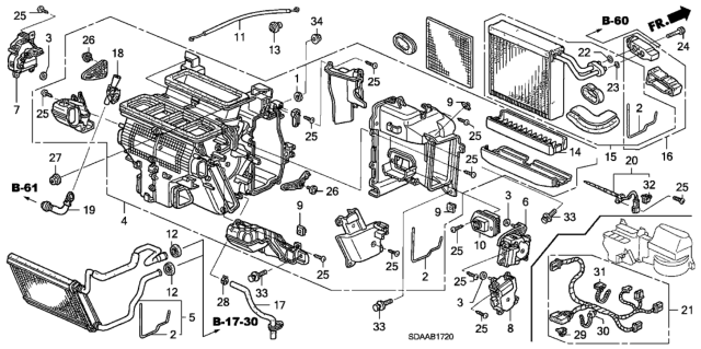 2007 Honda Accord Motor Assembly, Temperature Driver Diagram for 79160-SDA-A41