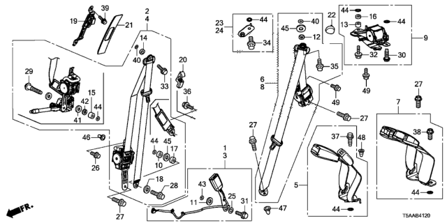 2019 Honda Fit Adjuster, Shoulder Slide *NH882L* (PLATINUM GRAY) Diagram for 81460-T5R-A01ZA