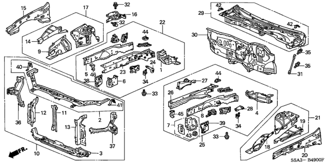 2002 Honda Civic Bolt-Washer (8X25) Diagram for 93405-08025-09