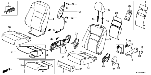 2020 Honda Passport Trim Cover R (Type W) Diagram for 81121-TGS-A31ZG