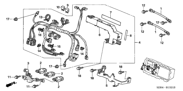 2006 Honda Accord Hybrid Cable, Junction Board Battery Diagram for 1F110-RCJ-003