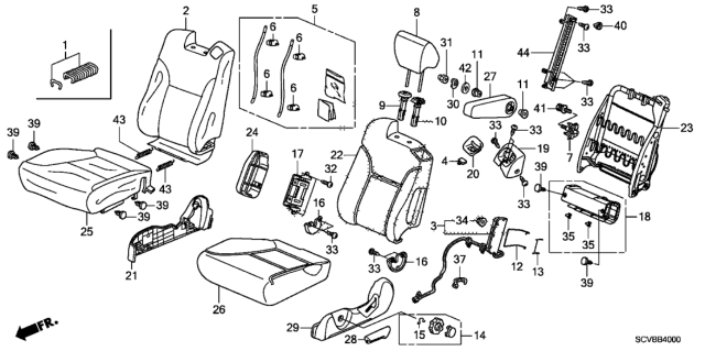 2011 Honda Element Cover Set, Driver Side Trim (Atlas Gray) (Side Airbag) Diagram for 04815-SCV-L51ZD