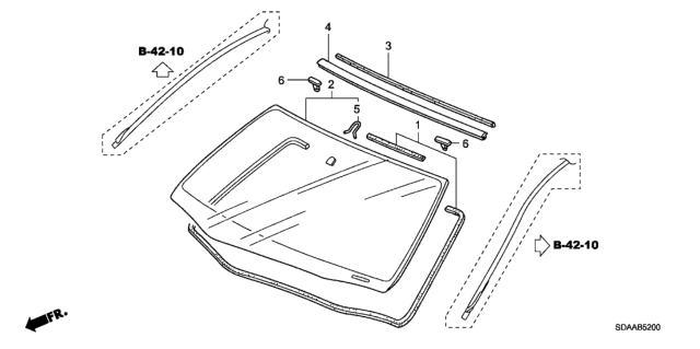 2007 Honda Accord Front Windshield Diagram