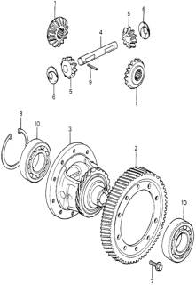 1979 Honda Accord 3 Door STD KA 5MT MT Differential Gear Diagram
