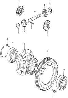 1979 Honda Accord MT Differential Gear Diagram