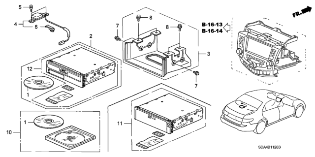 2006 Honda Accord DVD Unit, Navigation (W/O DVD-Rom) (Alpine) Diagram for 39546-SDA-A51