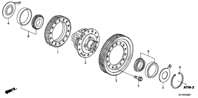 2011 Honda Element Shim A (76MM) (1.575) Diagram for 41428-PAX-000