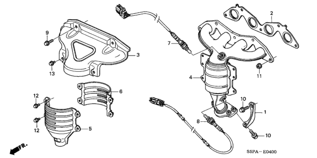 2005 Honda Civic Sensor, A/F Ratio Diagram for 36531-PLM-306