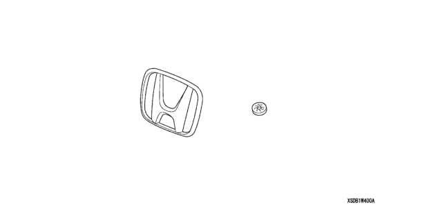 2007 Honda Accord 2 Door EXV6 KA 6MT H Chrome Mark Diagram