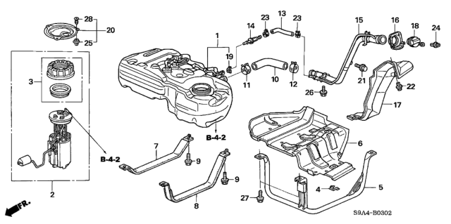 2005 Honda CR-V Tank, Fuel Diagram for 16050-S9A-A51