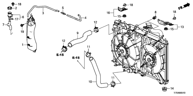 2016 Honda HR-V Hose, Water (Upper) Diagram for 19501-51B-H00